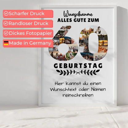 Personalisiertes Poster 60 Geburtstag Wunschname Wunschtext mit Namen