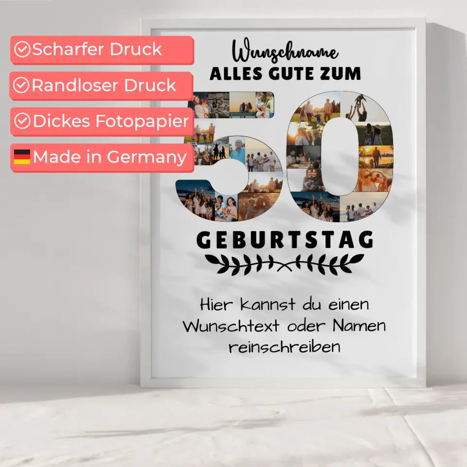 Personalisiertes Poster 50 Geburtstag mit Wunschname und Wunschtext 6
