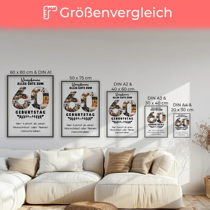 Personalisiertes Poster 60 Geburtstag Wunschname Wunschtext mit Namen