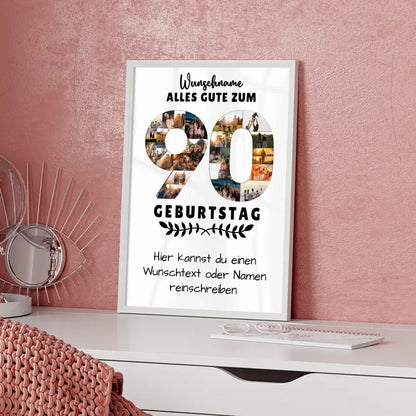 Personalisiertes Poster zum 90 Geburtstag mit Wunschname und Wunschtext