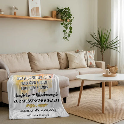 personalisierte decke geschenk zur messinghochzeit 45 hochzeitstag mit namen 4