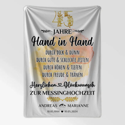 personalisierte decke geschenk zur messinghochzeit 45 hochzeitstag mit namen 7