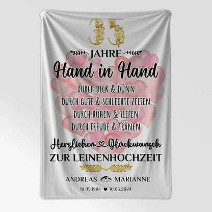 personalisierte decke als geschenk zur leinenhochzeit 35 jahre 7