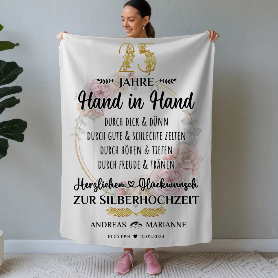 personalisierte decke geschenk zur silberhochzeit 25 hochzeitstag Poster zum Hochzeitstag 1