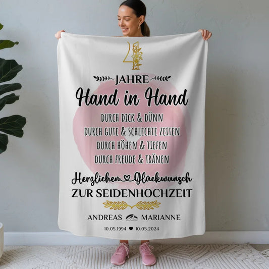 Personalisierte Decke Geschenk zur Seidenhochzeit 4 Hochzeitstag 1