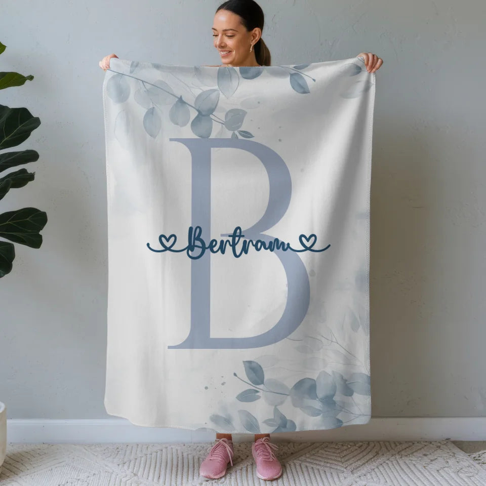 personalisierte decke jungen mit buchstaben b blau Initial Buchstabe Poster 1