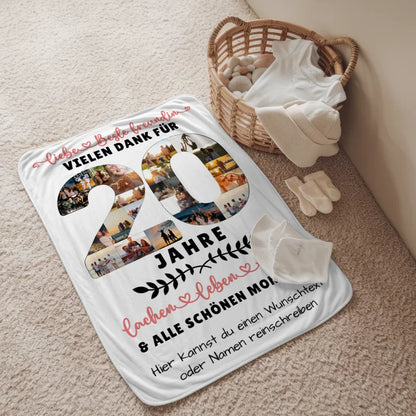 Personalisierte Decke Beste Freundin 20 Geburtstag mit Fotos Wunschtext 2
