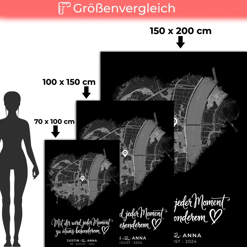 personalisierte decke fur paare stadtkarte herzform jeder moment 5