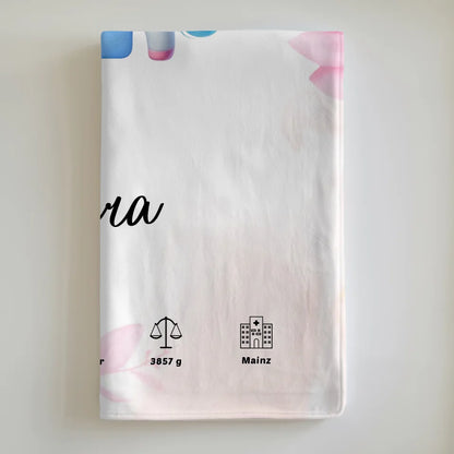 Personalisierte Buchstaben Decke Rosa Floral mit Buchstabe L Geburt 6