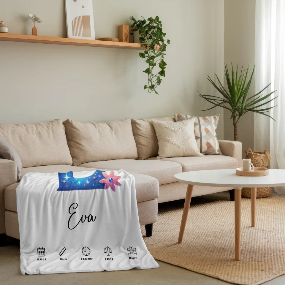 Personalisierte Decke Buchstabe E für Geburt Buchstaben A-Z 4