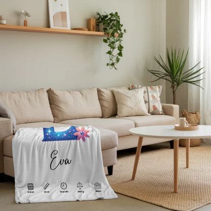 Personalisierte Decke Buchstabe E für Geburt Buchstaben A-Z 4