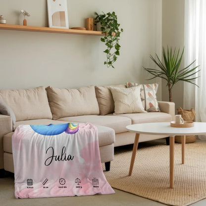 Personalisiertes Buchstaben Decke Buchstabe J Rosa Aquarell 4