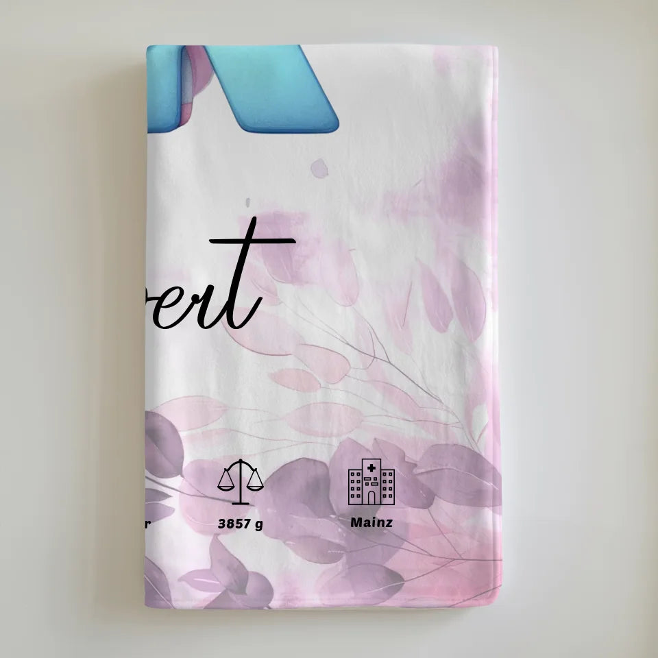 Personalisierte Buchstaben Decke Buchstabe R Pink Rosa Floral 6