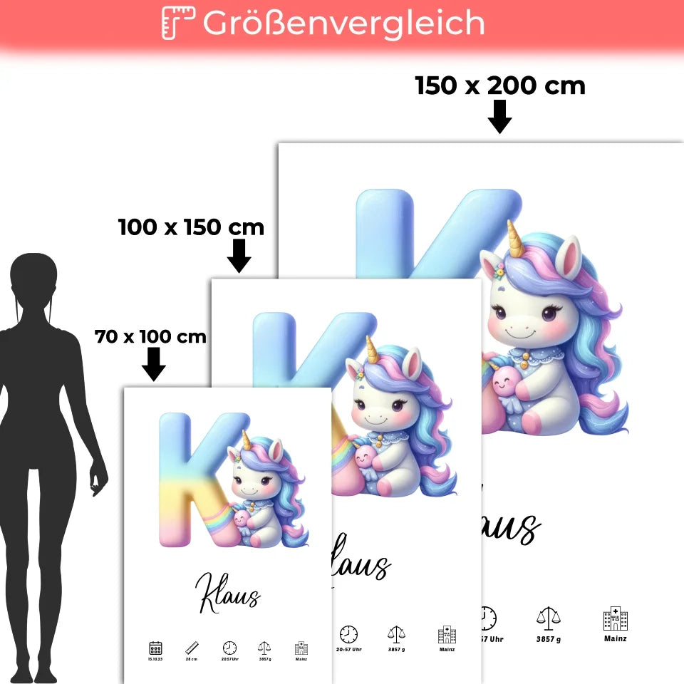 Personalisierte Decke mit Buchstaben K für Geburt A-Z Geschenke 5