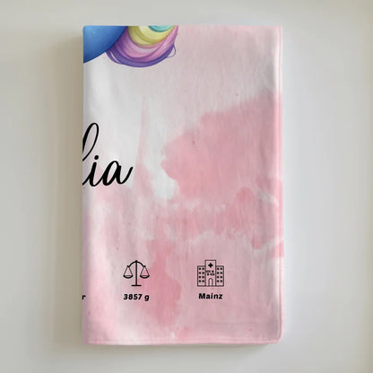 Personalisiertes Buchstaben Decke Buchstabe J Rosa Aquarell 6