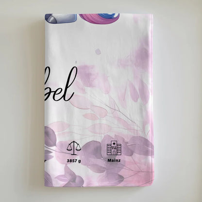 personalisierte decke mit anfangsbuchstaben i pink rosa floral geschenk geburt 6