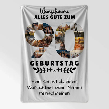 personalisierte decke zum 90 geburtstag mit wunschname und wunschtext 7