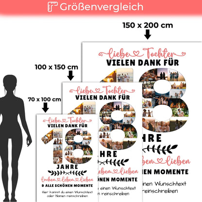 personalisiertes geschenk decke fur tochter 18 geburtstag mit fotos und wunschtext 5