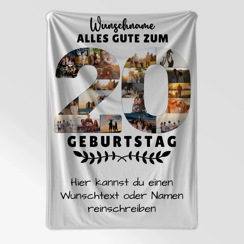 personalisiertes decke zum 20 geburtstag mit wunschname wunschtext 7