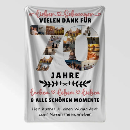 personalisiert decke schwager 70 geburtstag mit fotos wunschtext vielen dank 7