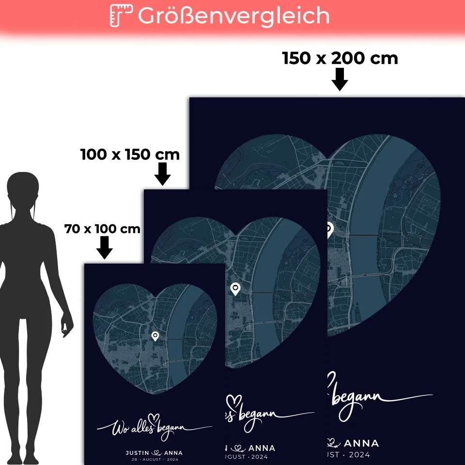 personalisierte decke paare stadtkarte herzform wo alles begann 5