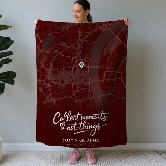 personalisierte liebes decke rot mit stadtkarte fur paare collect moments Stadtkarte für Paare 1