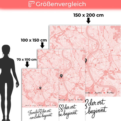 personalisiertes decke familie stadtkarte wo liebe beginnt mit nachname 5