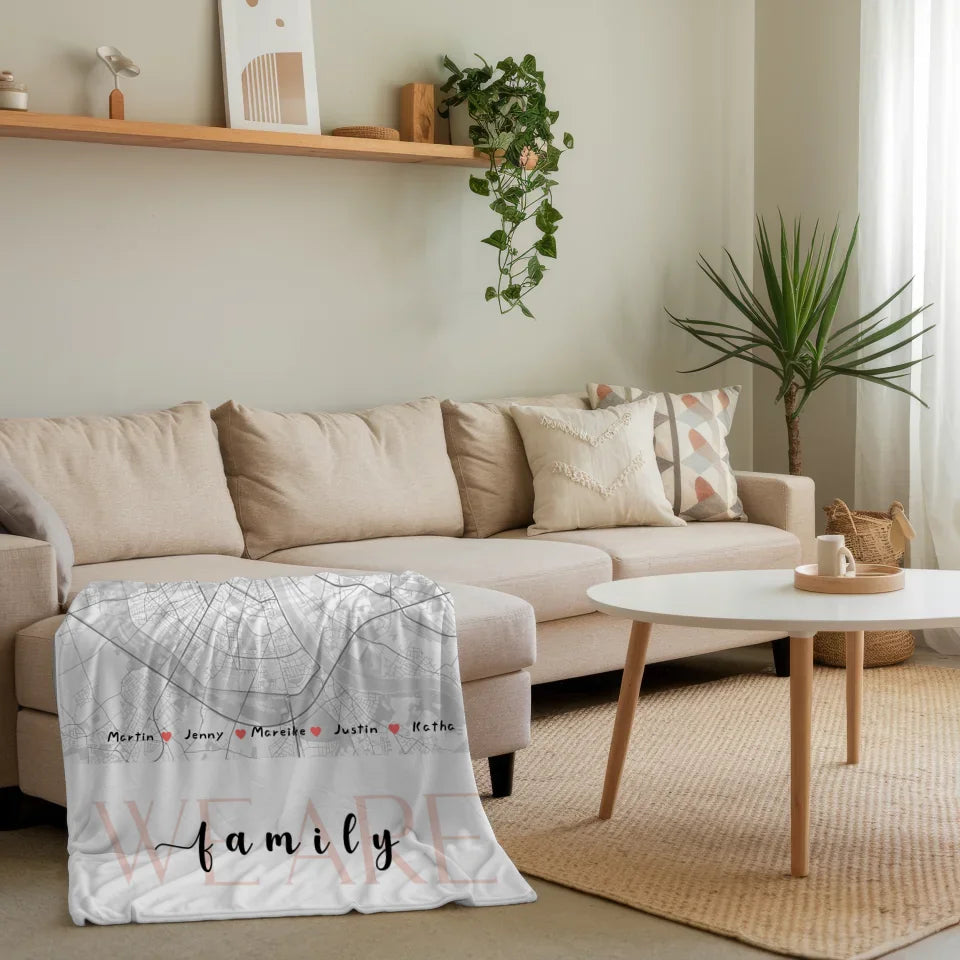 personalisierte decke familie stadtkarte we are family mit nachname 4