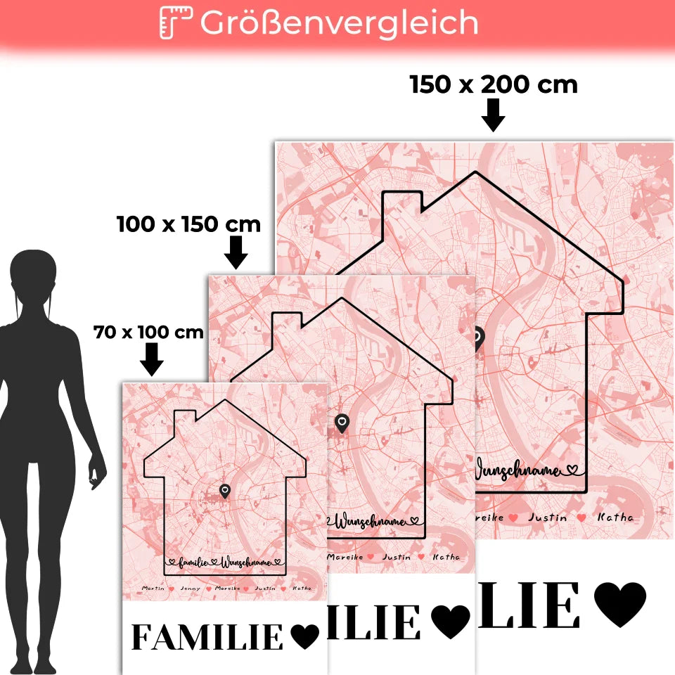 personalisiertes decke familie stadtkarte mit nachname geschenk 5