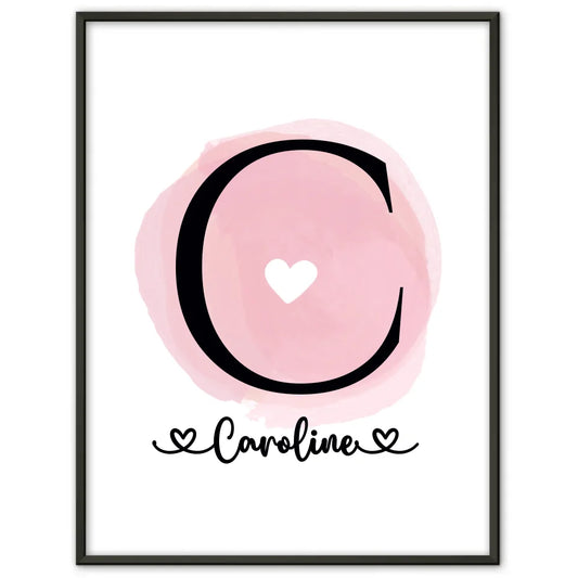 Poster Buchstaben Buchstabe C Herzkreis personalisierte Geschenke A-Z 1