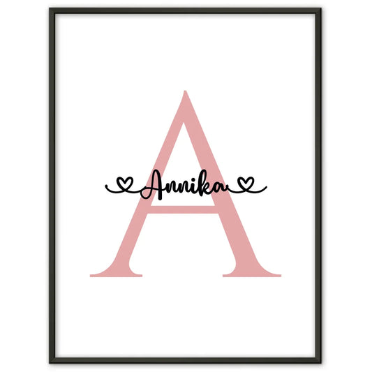 personalisierte poster buchstabe a fur madchen mit lieben buchstaben Initial Buchstabe Poster 1