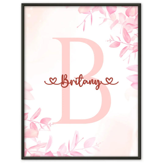 personalisierte buchstaben poster mit buchstabe b fur madchen Initial Buchstabe Poster 1