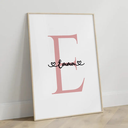 Personalisierte Poster mit Anfangsbuchstaben E für Mädchen als Geschenk 3