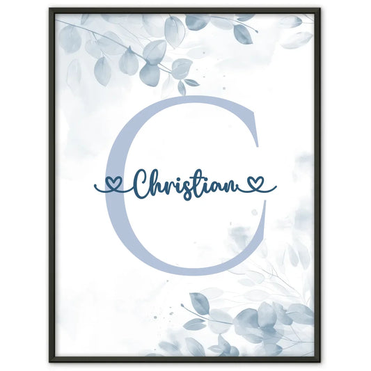 Personalisierte Poster Buchstaben Buchstabe C Blau für Jungen 1