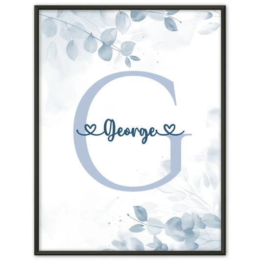 Personalisierte Poster Buchstaben Buchstabe G Blau für Jungen 1