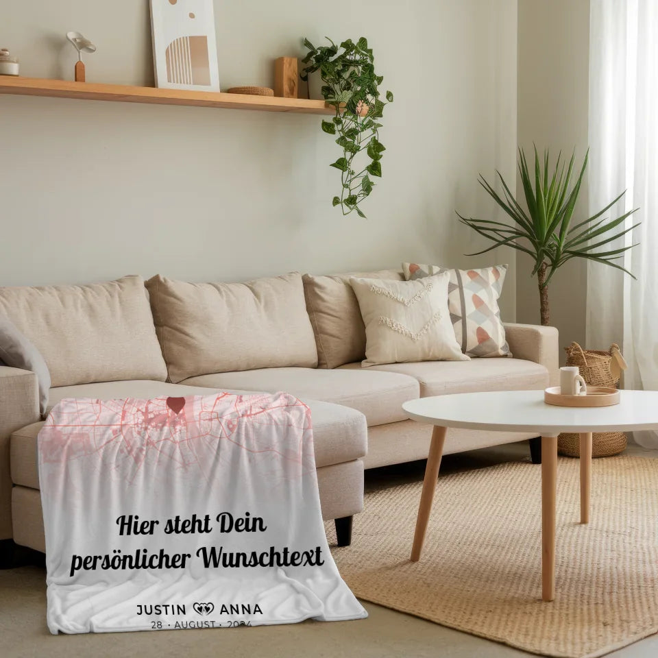 personalisiert decke stadtkarten decke paare herz altrosa home is wherever i am with you 4