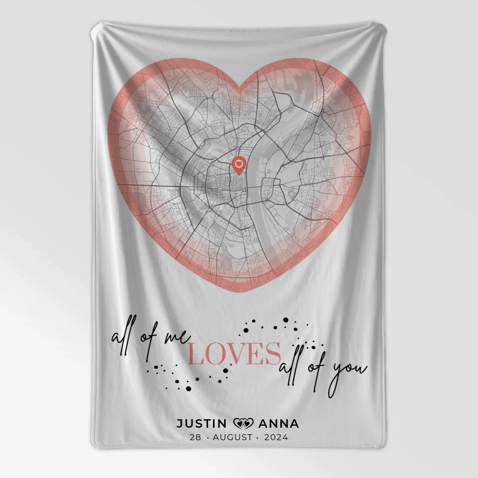 personalisiert stadtkarten decke paare herz all of me loves you 7