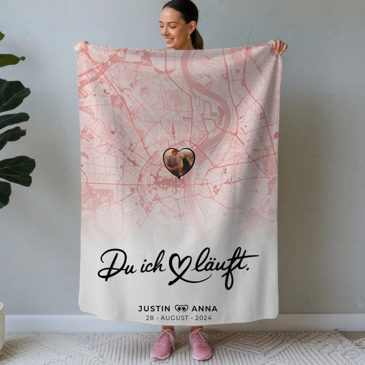 Personalisiert Stadtkarten Decke Du Ich Läuft für Paare Roserot 1