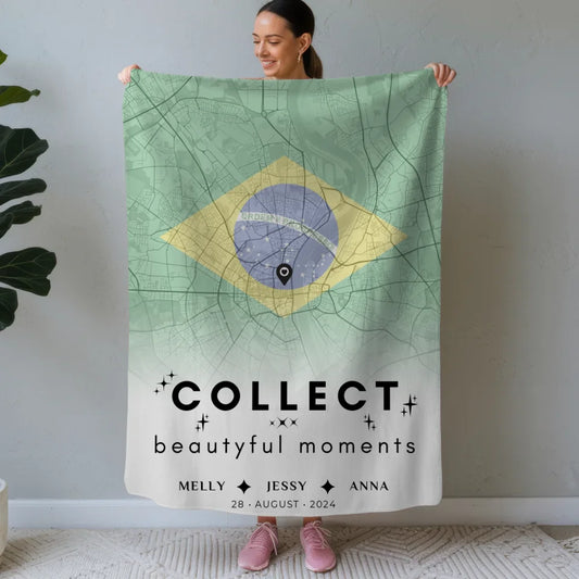 personalisierte decke schwester stadtkarte urlaub brasilien Stadtkarte für Schwestern Urlaub 1