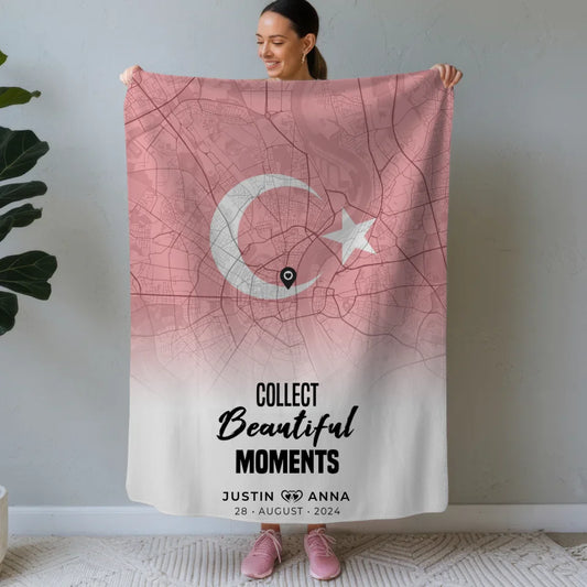 personalisierte stadtkarten decke fur paare turkei collect beautyful moments Stadtkarte für Paare Urlaub 1