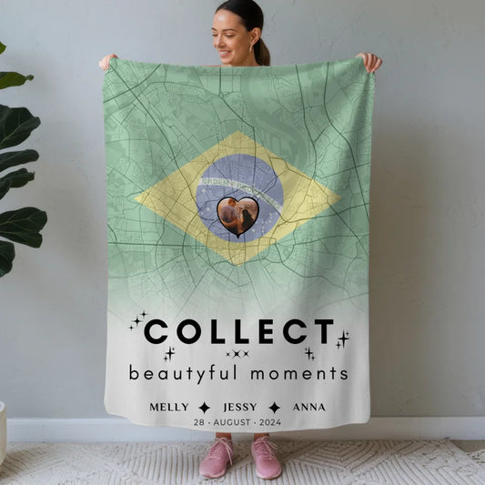 personalisierte decke schwester stadtkarte foto brasilien erinnerungen Stadtkarte für Schwestern Urlaub 1