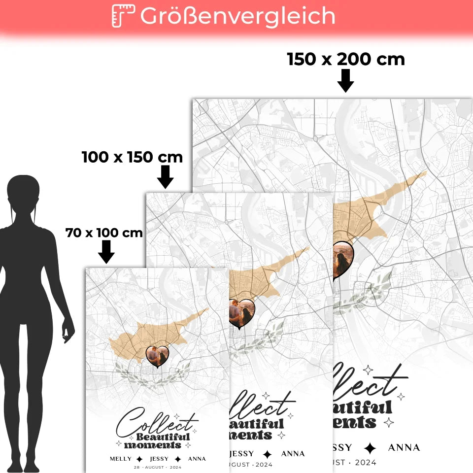 personalisiert decke freundinnen stadtkarte foto zypern 5