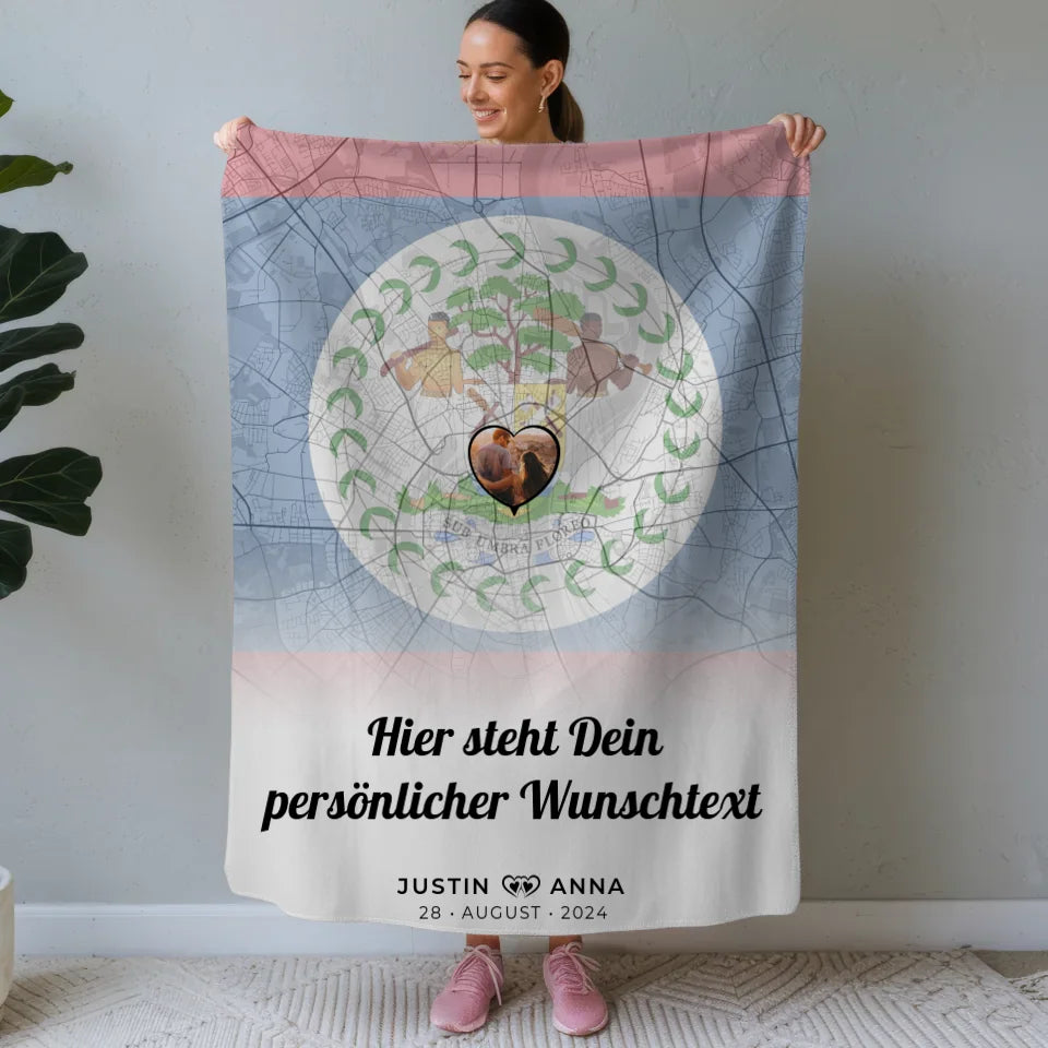 personalisierte decke paare stadtkarte foto belize eigener wunschtext Stadtkarte für Paare mit Wunschtext 1