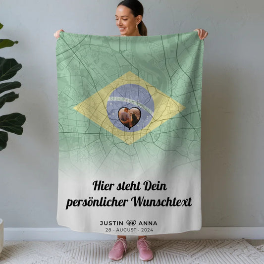 personalisiertes foto decke fur paare stadtkarte brasilien eigener wunschtext Stadtkarte für Paare mit Wunschtext 1