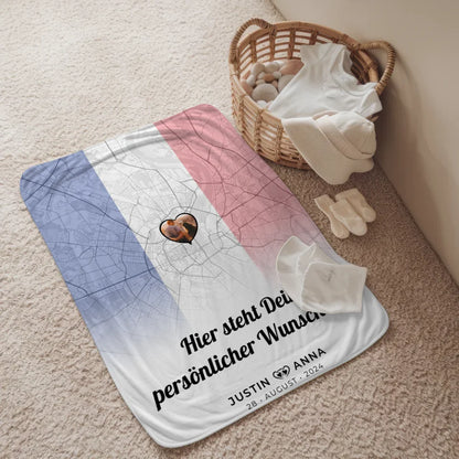 personalisierte decke paare stadtkarte foto frankreich eigener wunschtext 2