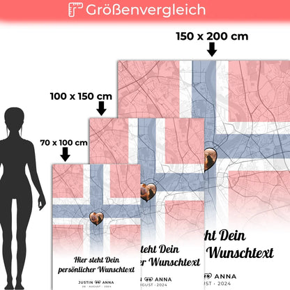 personalisierte decke paare stadtkarte foto norwegen eigener wunschtext 5