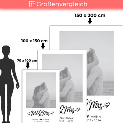 personalisierte foto decke fur paare mr mrs mit namen 5