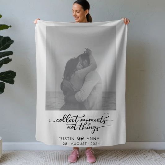 Personalisierte Foto Decke mit Namen für Paare Collect Moments 1