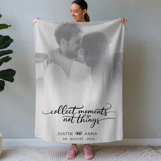 personalisierte decke fur paare mit foto schwarz weiss collect moments Schwarz Weiß Foto mit Spruch 1