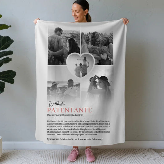 personalisierte decke definition patentante 5 fotos schwarz weiss mit name Definitions Designs 1